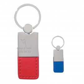 Product: Metal/Simulated Leather Key Tag