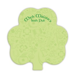 Product: BIC 3"x3" Adhesive Die Cut 25 Sheet Notepad (Shamrock)