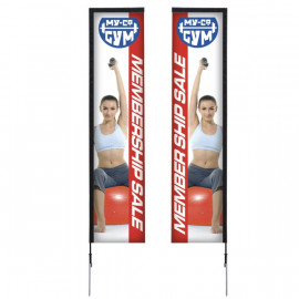 Product: 14.5' Rectangle Double Sided Sail Sign Kit w/ Spike Base