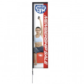 Product: 14.5' Rectangle Single Sided Sail Sign Kit w/ Spike Base