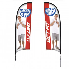 Product: 9' Razor Double Sided Sail Sign Kit w/ Spike Base