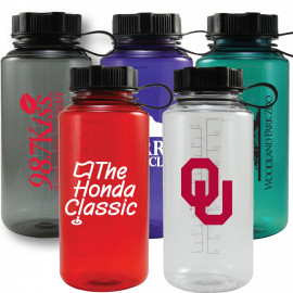 Product: 32 oz Tritan water bottle with leashed lid with ounce and mil markings