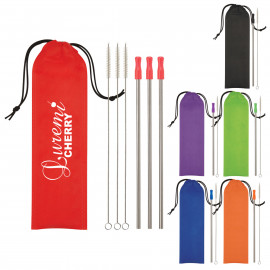 Product: 3- PACK STAINLESS STEEL STRAW KIT