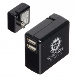 Product: Dual Port USB Adapter with Foldable Prongs