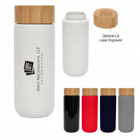Product: 10 OZ. LEXINGTON STONEWARE MUG WITH BAMBOO LID