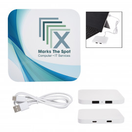 Product: POWER UP 2-PORT USB HUB & WIRELESS CHARGING PAD