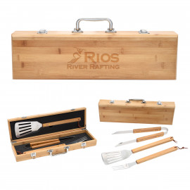Product: BBQ SET IN BAMBOO CASE