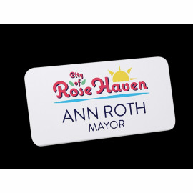 Product: Digitally Printed Plastic Name Badges - 1.5" x 3"