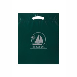 Product: Recyclable Reinforced Handle Plastic Bag - 9" W x 13" H x 2"
