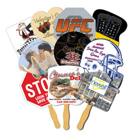 Product: Promotional Stock Shaped Paper Glued Hand Fans