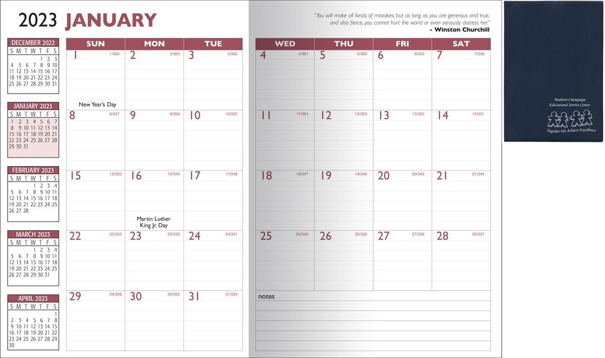 Promotional Vinyl Monthly Planner 2023