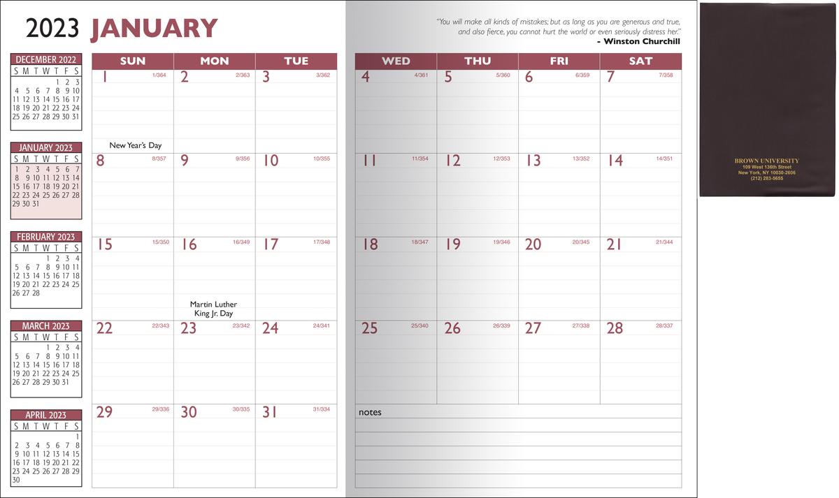 Promotional Vinyl Monthly Planner 2023