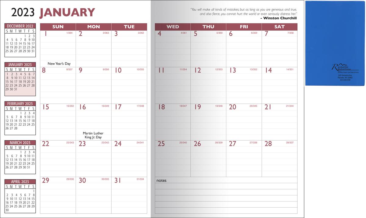 Promotional Vinyl Monthly Planner 2023
