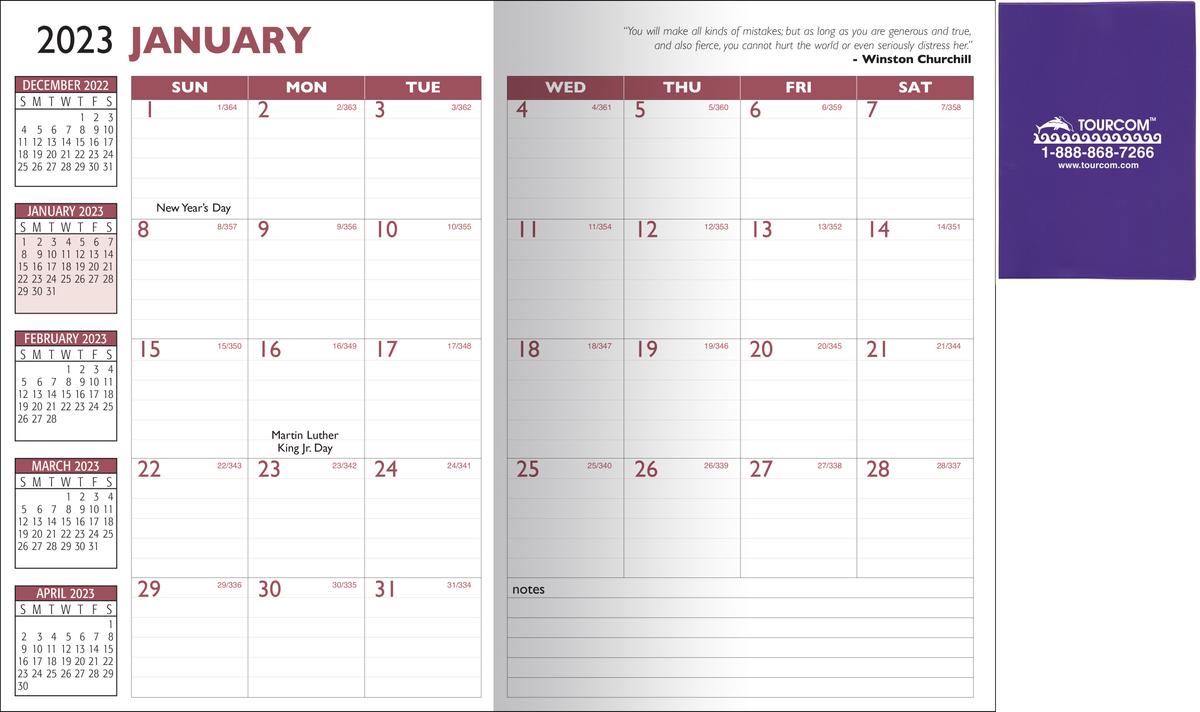 Promotional Vinyl Monthly Planner 2023