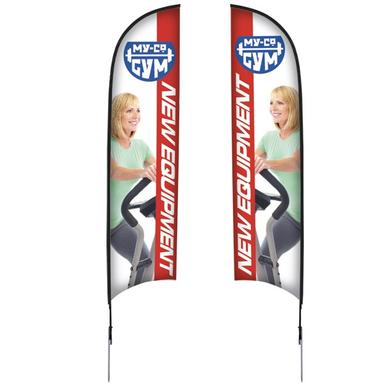 13' Razor Double Sided Sail Sign Kit w/ Spike Base