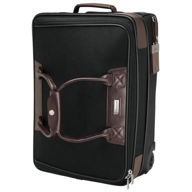 Terni Brown Leather/Black Twill Nylon Trolley Bag