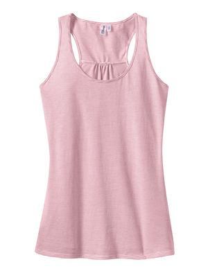 District Made® - Ladies Mini Stripe Gathered Racerback Tank