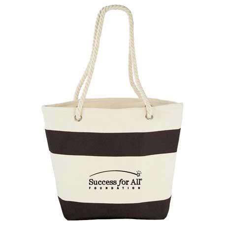 12 oz. Cotton Capri Stripes Shopper Tote