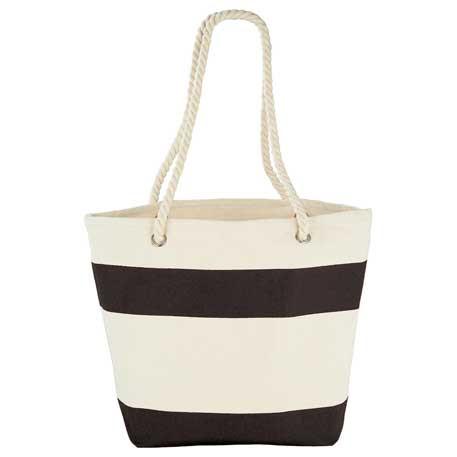 12 oz. Cotton Capri Stripes Shopper Tote