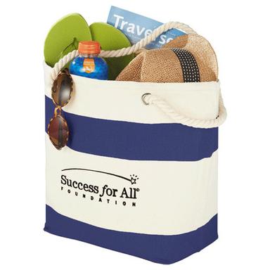 12 oz. Cotton Capri Stripes Shopper Tote