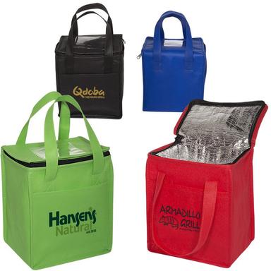 NON-WOVEN CUBIC LUNCH BAG WITH ID SLOT