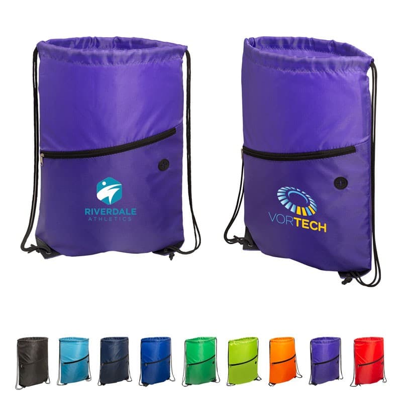 INCLINE DRAWSTRING BACKPACK WITH ZIPPER