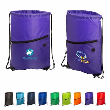 INCLINE DRAWSTRING BACKPACK WITH ZIPPER