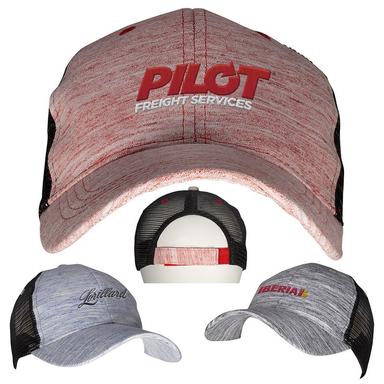 HEATHERED 6 PANEL STRUCTURED TRUCKER CAP