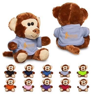 7" PLUSH MONKEY WITH T-SHIRT