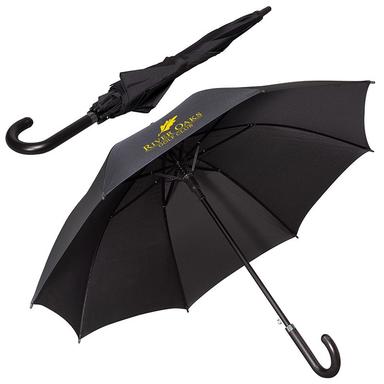 LEEMAN™ 48" EXECUTIVE UMBRELLA WITH CURVED FAUX LEATHER HANDLE