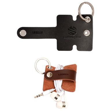 LEEMAN™ GENUINE LEATHER CORD ORGANIZER WITH SNAP