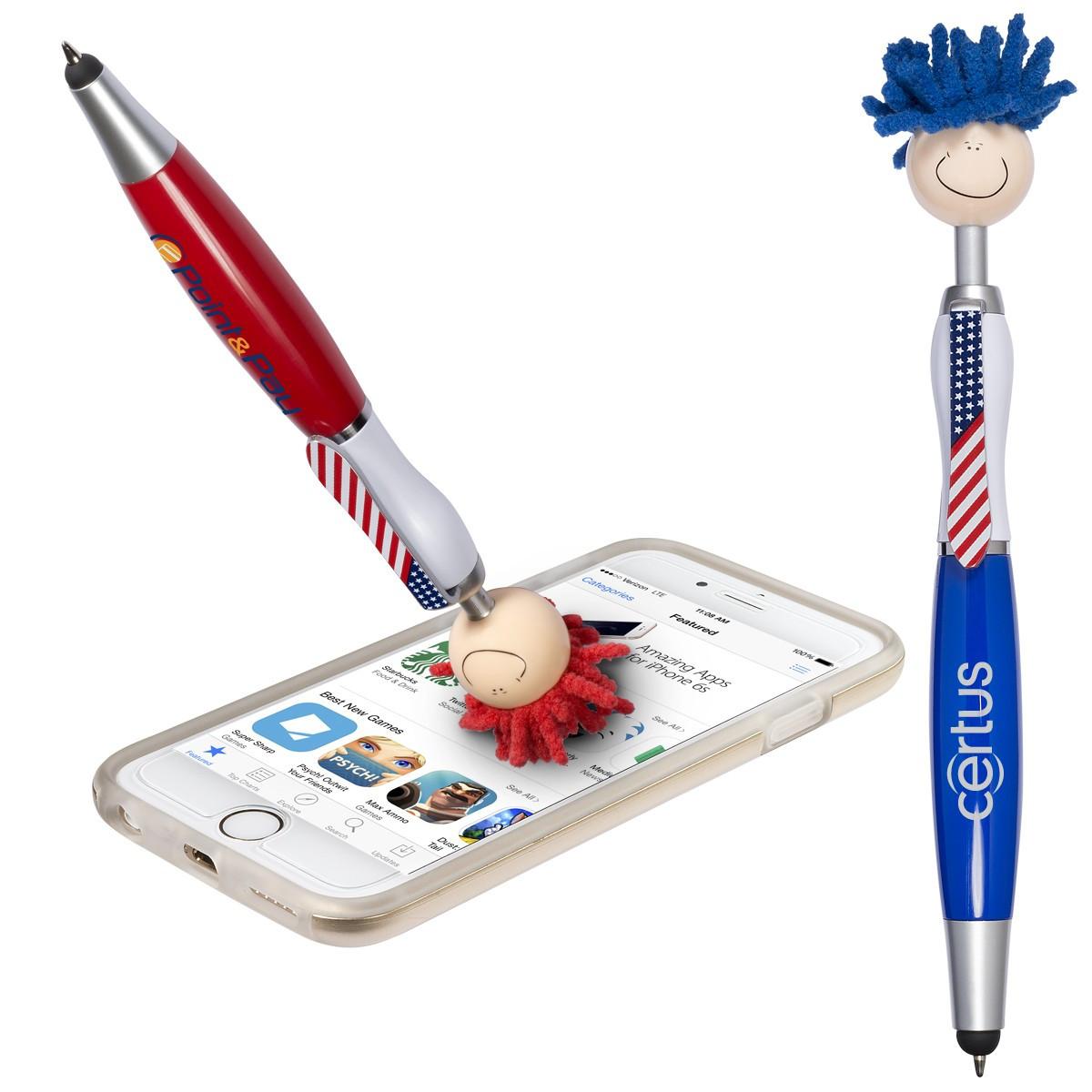 PATRIOTIC MOPTOPPERS® SCREEN CLEANER WITH STYLUS PEN