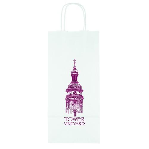 White Kraft Vino - 6W x 3¼ x 13H