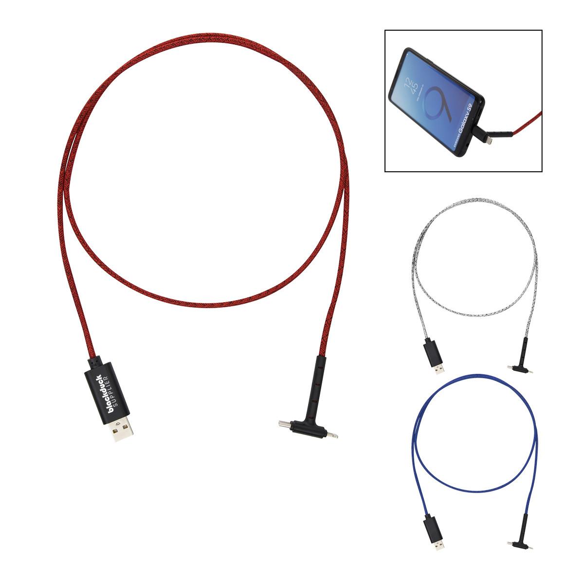 3 Ft. 2-In-1 Charging Cable Phone Stand