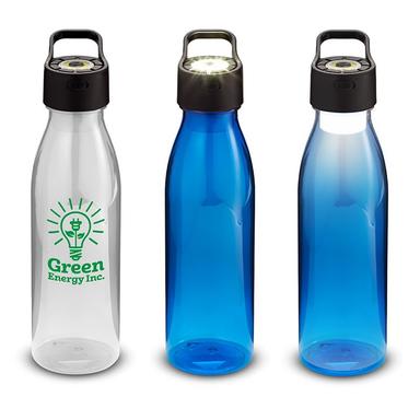24 OZ. CO-POLYESTER WATER BOTTLE WITH RECHARGEABLE COB LIGHT IN LID