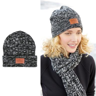 LEEMAN™ HEATHERED KNIT CUFFED RIB BEANIE