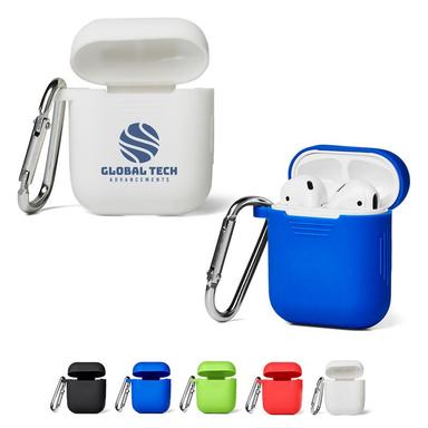 SILICONE EARBUD CASE WITH CARABINER