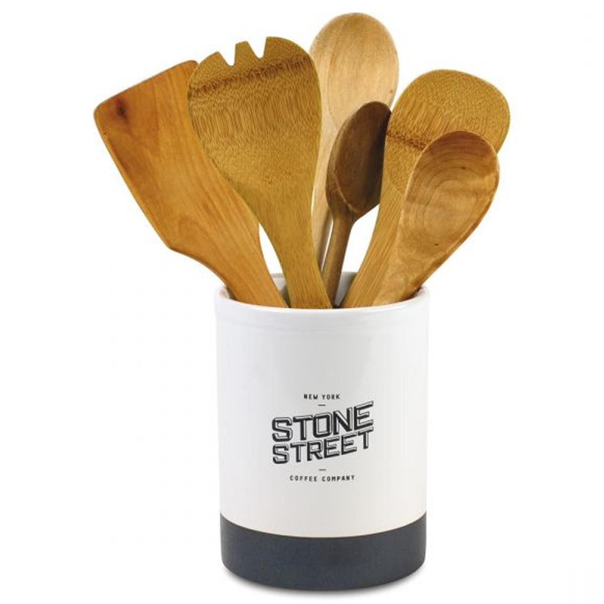 Aurora Bamboo Ceramic Coffee Canister