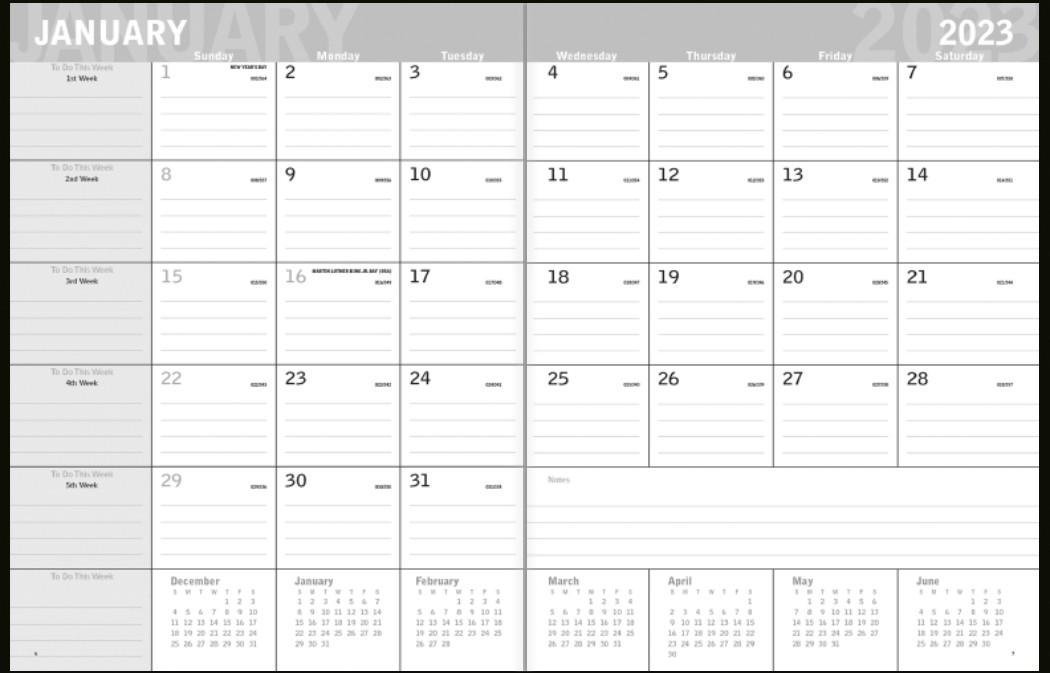 Classic Monthly Planner 2023