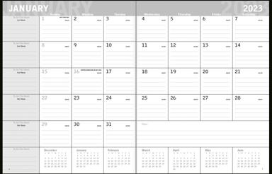 Classic Monthly Planner 2023