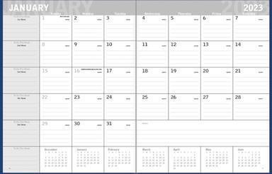 Classic Monthly Planner 2023