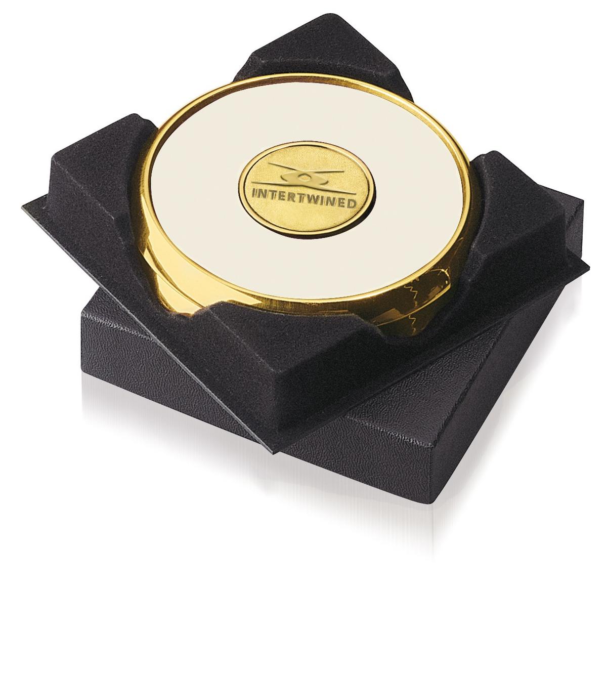 Two Coasters in Deluxe Black Flocked Gift Box