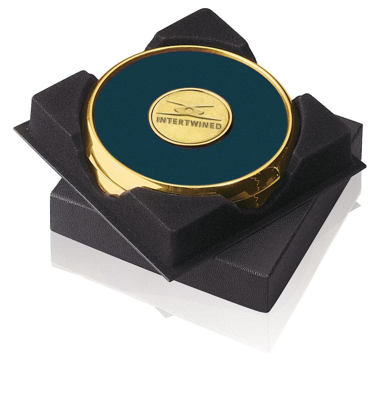 Two Coasters in Deluxe Black Flocked Gift Box
