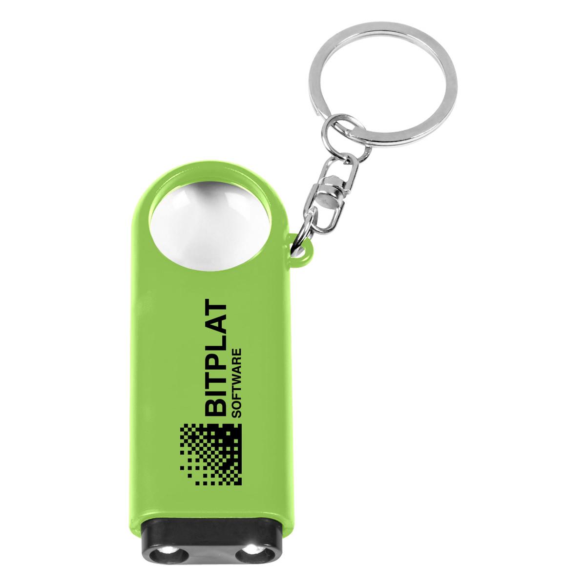 MAGNIFIER AND LED LIGHT KEY CHAIN