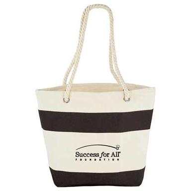 12 oz. Cotton Capri Stripes Shopper Tote