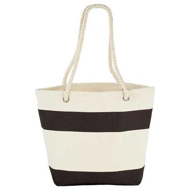 12 oz. Cotton Capri Stripes Shopper Tote