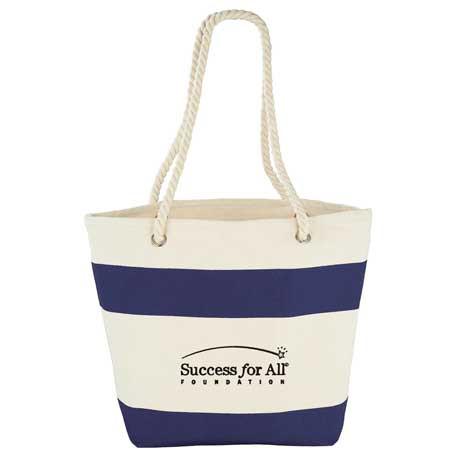 12 oz. Cotton Capri Stripes Shopper Tote