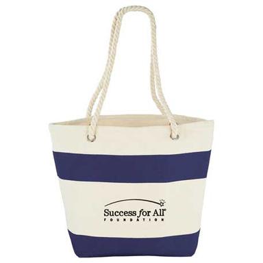 12 oz. Cotton Capri Stripes Shopper Tote