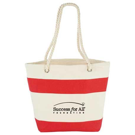 12 oz. Cotton Capri Stripes Shopper Tote