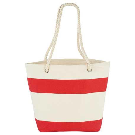 12 oz. Cotton Capri Stripes Shopper Tote